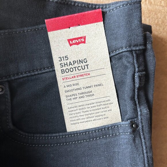 Share Levi's 315 Shaping Bootcut Women's Jeans Mid Rise Black Denim Size 10 W30 - Picture 7 of 12